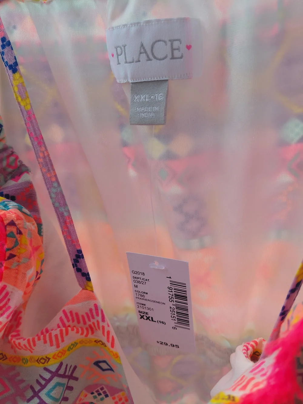 New Children's Place Multicolor Aztec Print Spaghetti Strap Dress
